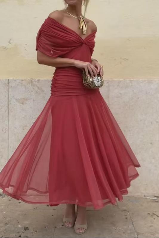Elegant V-neck Fantasy Painted Floral Print Party Maxi Dress