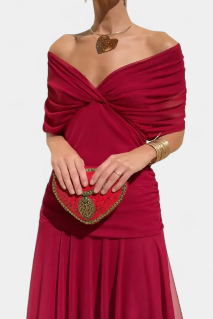 Elegant V-neck Fantasy Painted Floral Print Party Maxi Dress