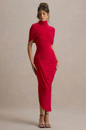 Cape Waist Midi Dress