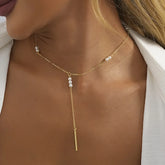 Retro Pearl Bead Pendant Necklace