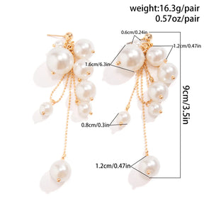 Pearl Tassel Drop Earrings