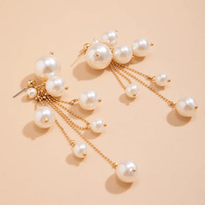 Pearl Tassel Drop Earrings